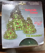 The Beadery Christmas Yuletide Trees Kit 5” /Two 3.5” Beaded MADE in USA #4764