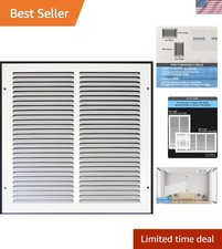 12'' x 14'' Flat Stamped Steel Return Air Grille - Elegant White Finish