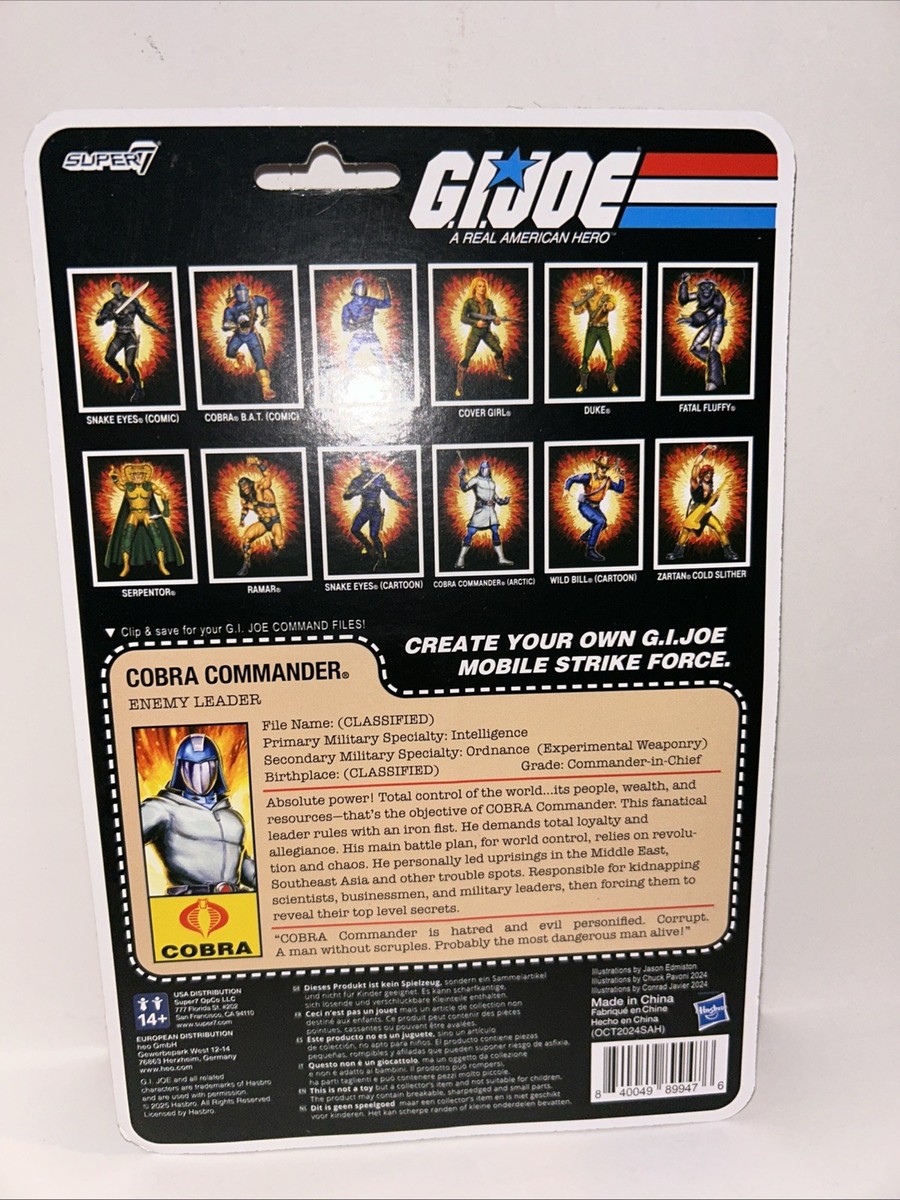 2025 G.I.Joe 3.75 O-ring Cobra Commander Arctic Super7 GIJoe New