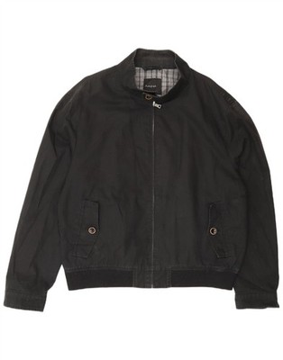Marks & Spencer Mens Autograph Bomber Jacket UK 42 XL Black Cotton DT02