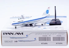 1:400 JC Wings Pan Am American Boeing B747-100 N734PA Diecast Aircraft Model Jet