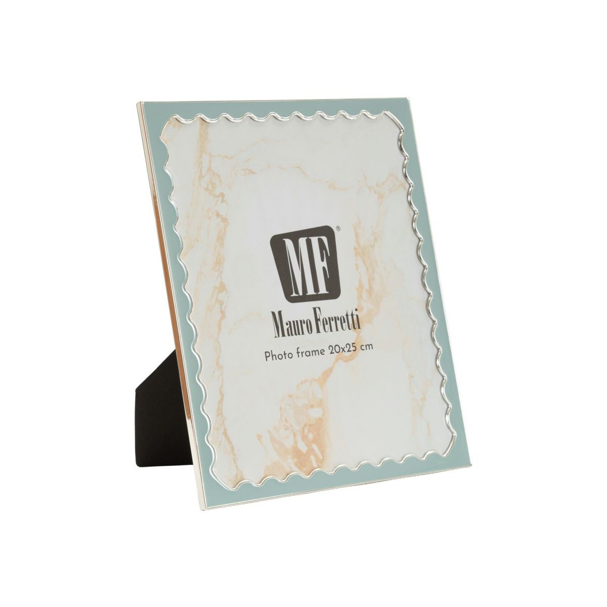 Cadre photo en verre Juliette 20x25cm bleu aux finitions artisanales