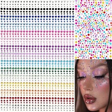 1575 Pieces Eye Face Gems Self-Adhesive Rhinestone Stickers for Makeup, Rainb...
