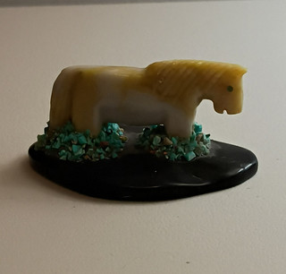 Zuni Fluorite Horse Fetish Hand Carved By Native American Artist Brian Yunie