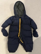 Baby Gap Snowsuit with Detachable Mittens 0-6 Months Dark Blue
