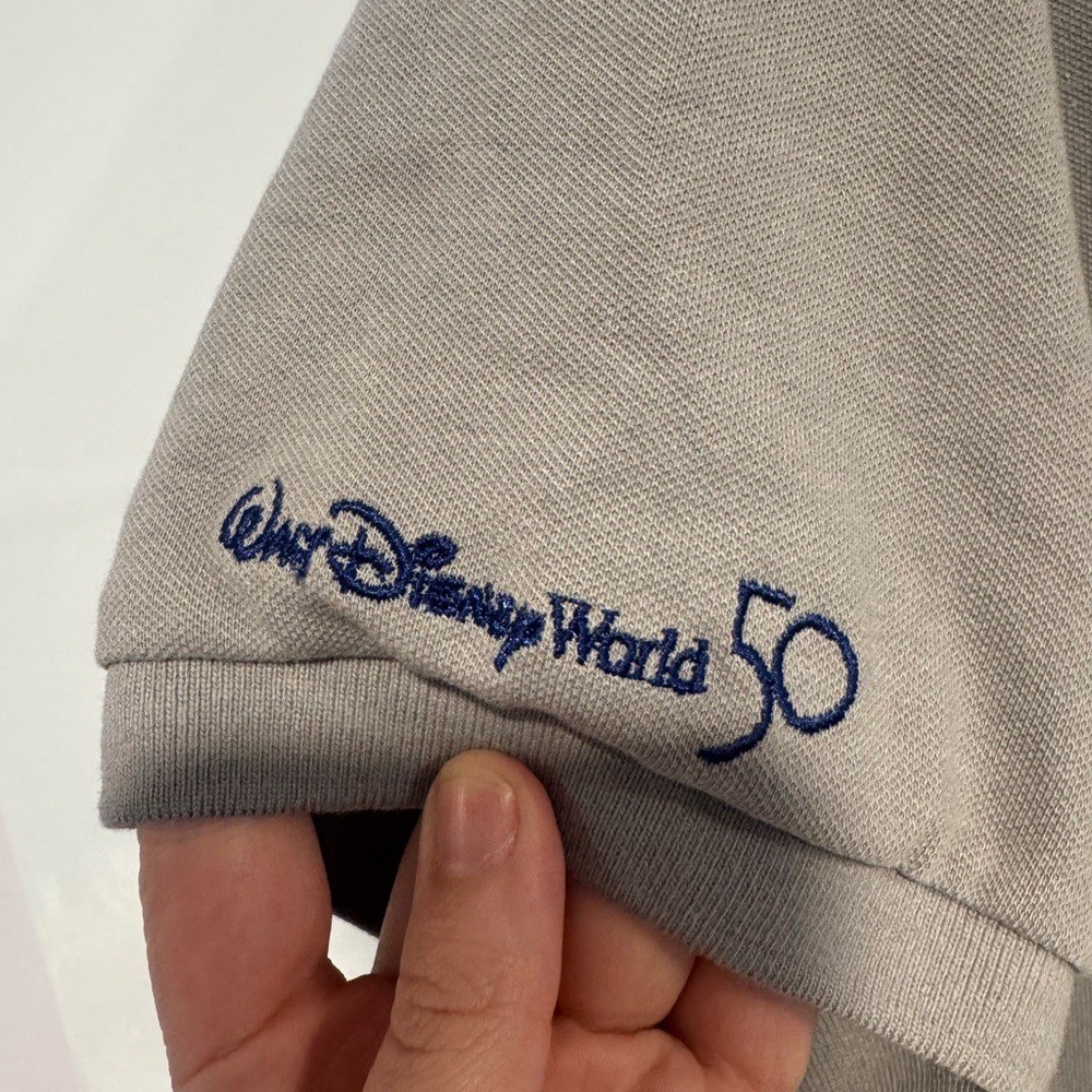 Walt Disney World 50th Gray Polo Shirt with Embroidered Mickey and Castle thumbnail 4