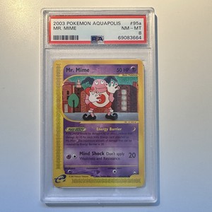 PSA 8 NM/MINT Mr. Mime Reverse Holo Aquapolis Pokemon Card 95a/147