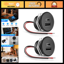 12V USB Outlet Dual QC 3.0 USB-A USB-C PD3.0 High-Speed Charging Socket 2Pack