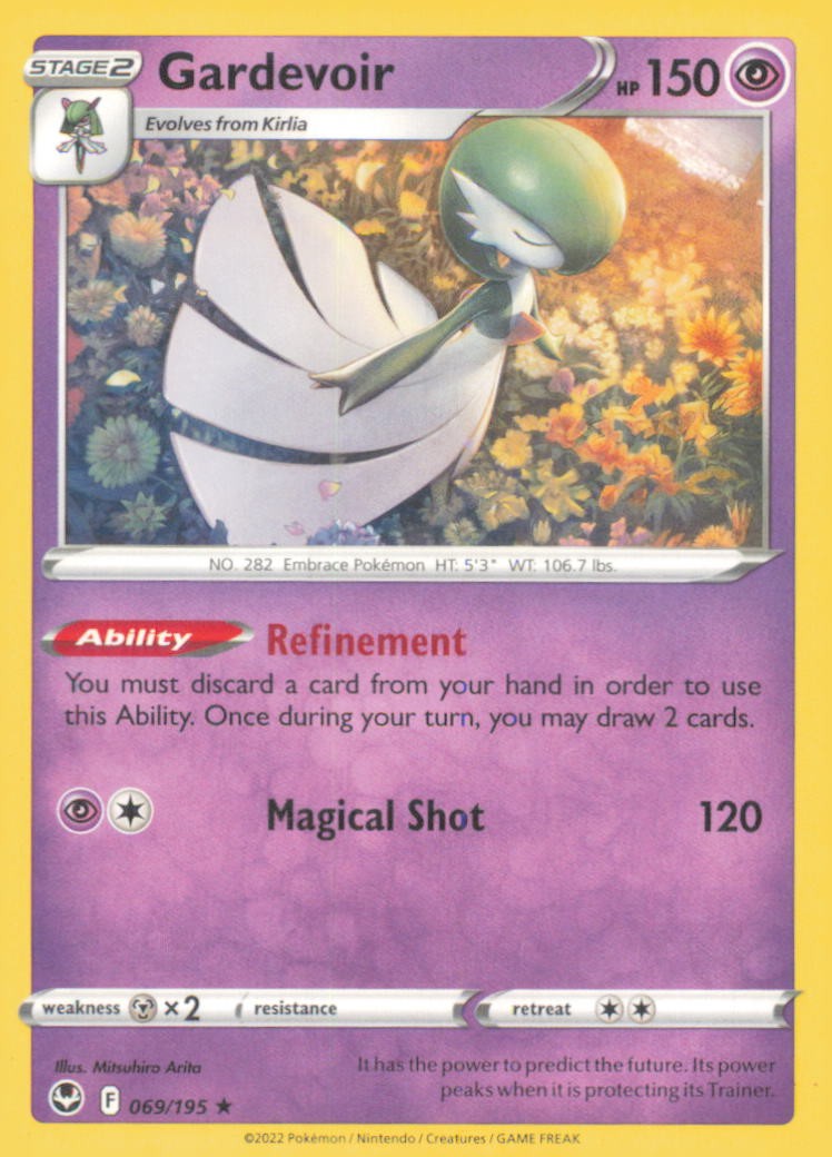 GARDEVOIR 069/195 RARE SILVER TEMPEST POKEMON NEAR MINT