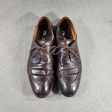 Prada Linea Rossa Brown Leather Split Toe Derby Mens Sz 9 Dress Shoes Italy Made