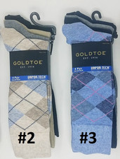 GOLD TOE Men's 4 Pack Cotton Blend Argyle Dress Socks, 10-13