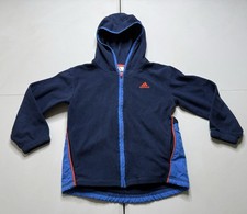 Adidas Boys Full Zip Fleece Hoodie Jacket Size 5