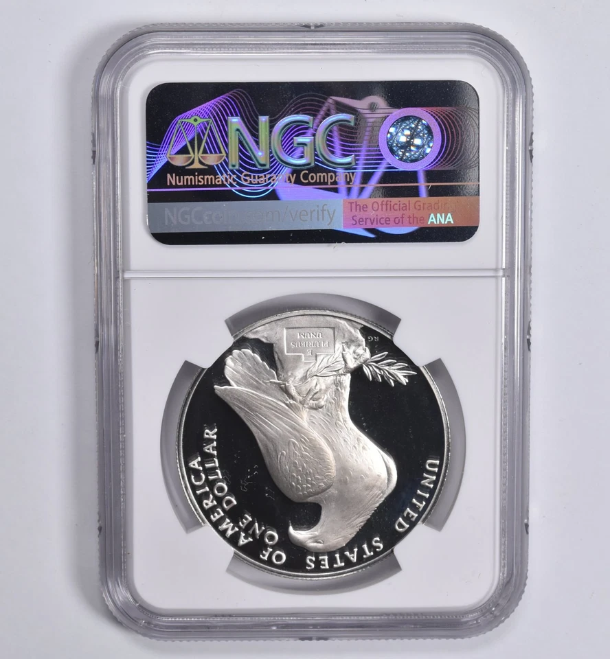 Proof 9.9 1984-S Olympics Commemorative Dollar NGC X NGCX *5926 - Image 2 of 4