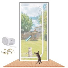 LAIJIANG Cat Screen Door 36x83'' Reinforced Cat Resistant Mesh Creen Door Zipper
