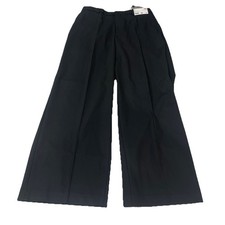 Uniqlo Women’s Size Large  Smart Wide Pants Black Mid-Rise Stretch