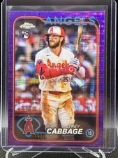 Trey Cabbage 2024 Topps Chrome Purple Sonar Refractor #191/275 (RC) - Angels
