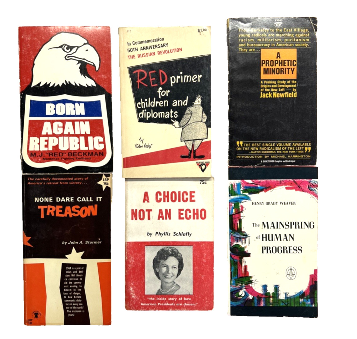 Lot Of 6 Vintage Conservative Political Books 1964 - 1981 Paprback Guc