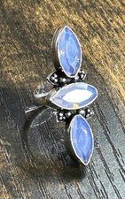 51582. Size 5.25. Opalite 925 Silver Handmade Ethnic Classic Ring