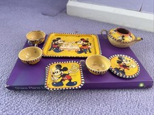 Vintage 1950's Mickey Mouse Tin Plate Childs Tea Set Made In England by Happynak