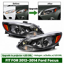 Upgrade Halogen Headlights For 2012-2014 Ford Focus W Projector W Led Drl Pair Upgrade Halogen Headlights For 2012-2014 Ford Focus W Projector W Led Drl Pair