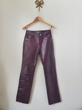 VNTG Y2K GAP Chocolate Brown Genuine Leather Lined Boot Cut Leather Pants 0 EUC