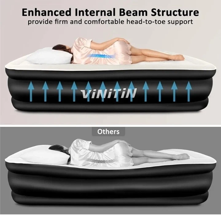 Air Mattress Queen w/ Built in Pump, 18" Elevated Inflatable Blow Up Mattress.W1 - Image 3 of 4