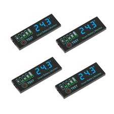 4-Pack Blue LED Battery Voltage Tester Module, 7-55V DC Battery Capacity Moni...