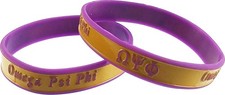 Omega Psi Phi 2-Tone Color Silicone Bracelet Pack of 4 - Purple - 8"