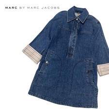 MARC BY MARC JACOBS Denim Half Button Dress Pullover Indigo Blue Size 4