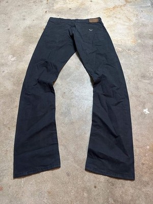 Armani Jeans W31 Bootcut Flared Vintage Y2K 2000s Cotton Dark Navy Eagle Hose
