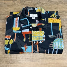 J. CREW Mens Liberty Fabric Short Sleeve Button Shirt (M) Desert Vacation B16