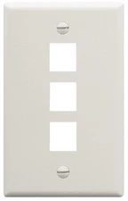 ICC FACEPLATE FLAT 1-GANG 3-PORT WHITE IC107F03WH UPC 633758004831 -