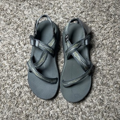 Chaco Men s Sport Sandals In Dark Green With Yellow Accents Size 14