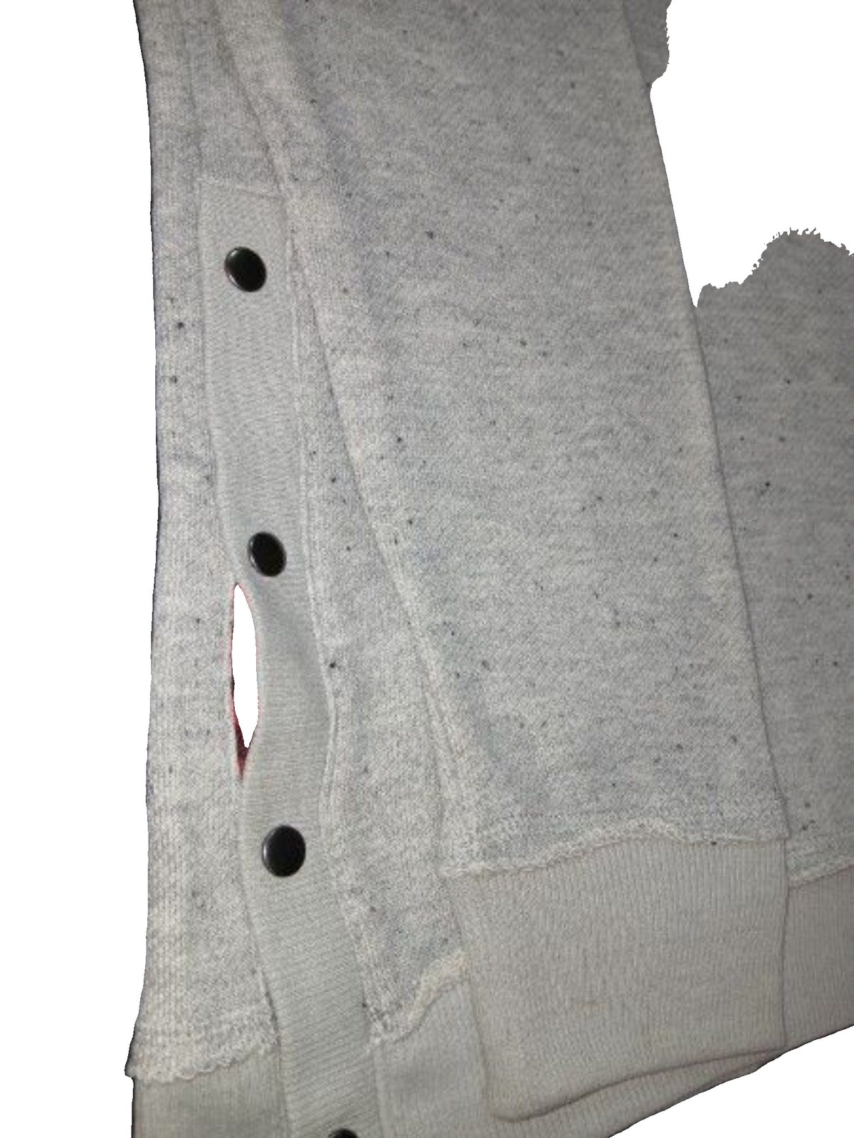 Maurice Women Size 0 (Plus) Sweatshirt Hood Tie Buttons Black Red Inside Shirt image 3