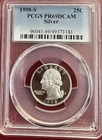 1998 S 25C SILVER Washington Quarter Proof PCGS PR69DCAM - Perfect Looking Coin!