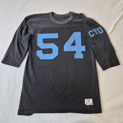 Vintage 1960s Faded Black Champion Cotton Football Jersey Shirt