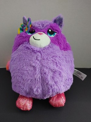 Misfittens Purple Rainbow Tail Cat Plush Stuffed Animal Toy Sparkly Feet Bow