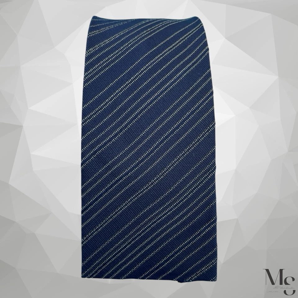 CALVIN KLEIN Collection Gray Striped Silk Square End Tie Italy 60”- 3.2" EX CD - Image 3 of 4