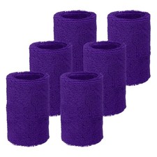 Wrist Sweatbands Sports Wristbands, 6 Pack  4"  Dark Purple