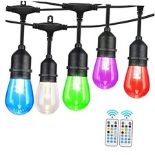 96FT Solar Outdoor String Lights, 30 Shatterproof Edison LED Bulbs, S14 96FT