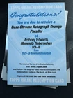 2025 Bowman Basketball Orange Refractor Anthony Edwards #BCA-AE