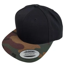 Yupoong Classics Flat Bill Snapback Blank Camouflage Wool Blend Hat Ball Cap New