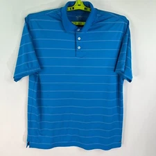 Champion Golf Polo Duo Dry Shirt Mens Size L Blue Stripe Poly