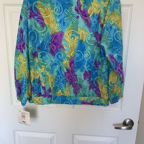 Erin London Vintage Jacke Windbreaker Bunt 80’s Damen Gr. Large Neu - Bild 8 von 12