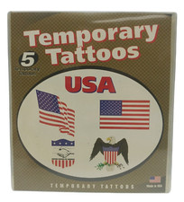  10 Packs USA Flag Temporary Tattoos 5 Stickers per Pack