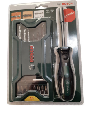 Bosch 2607017654 Mini X-Line 16pcs Drill + mixed Bit Set PH PZ 1/2 S 4/6T 20/25