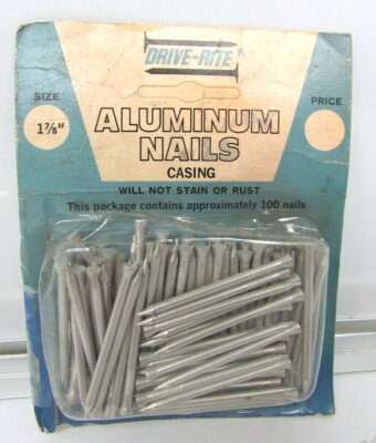 Vintage Rare Drive-Rite 1-7/8'' Aluminum Nails NOS New Approx 100 Nails