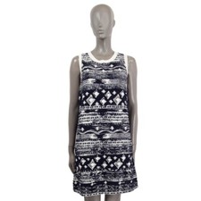 67163 auth CHANEL blue & white cotton 2018 18C GREECE Sleeveless Knit Dress 40 M