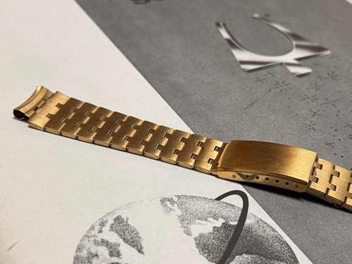 Vintage Bulova Accutron Größe matt vergoldet Band passt Kissenhüllen 17,2 mm - Bild 4 von 14