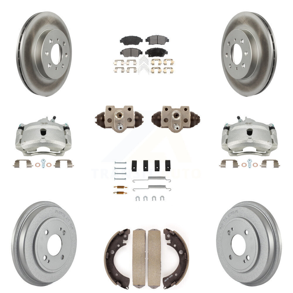 Front Rear Brake Caliper Rotor Drum Semi-Metallic Pad Shoe Cylinder Kit For Cars
